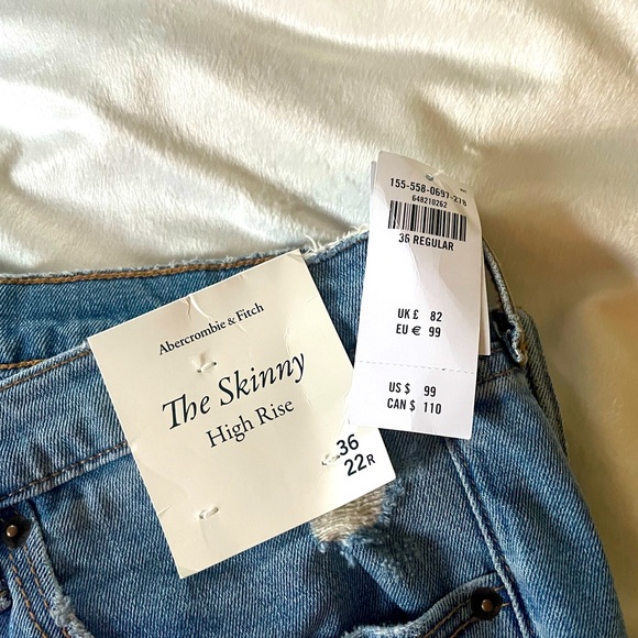 NWT Abercrombie & Fitch High Rise Skinny Jean, 36R - Picture 6 of 10